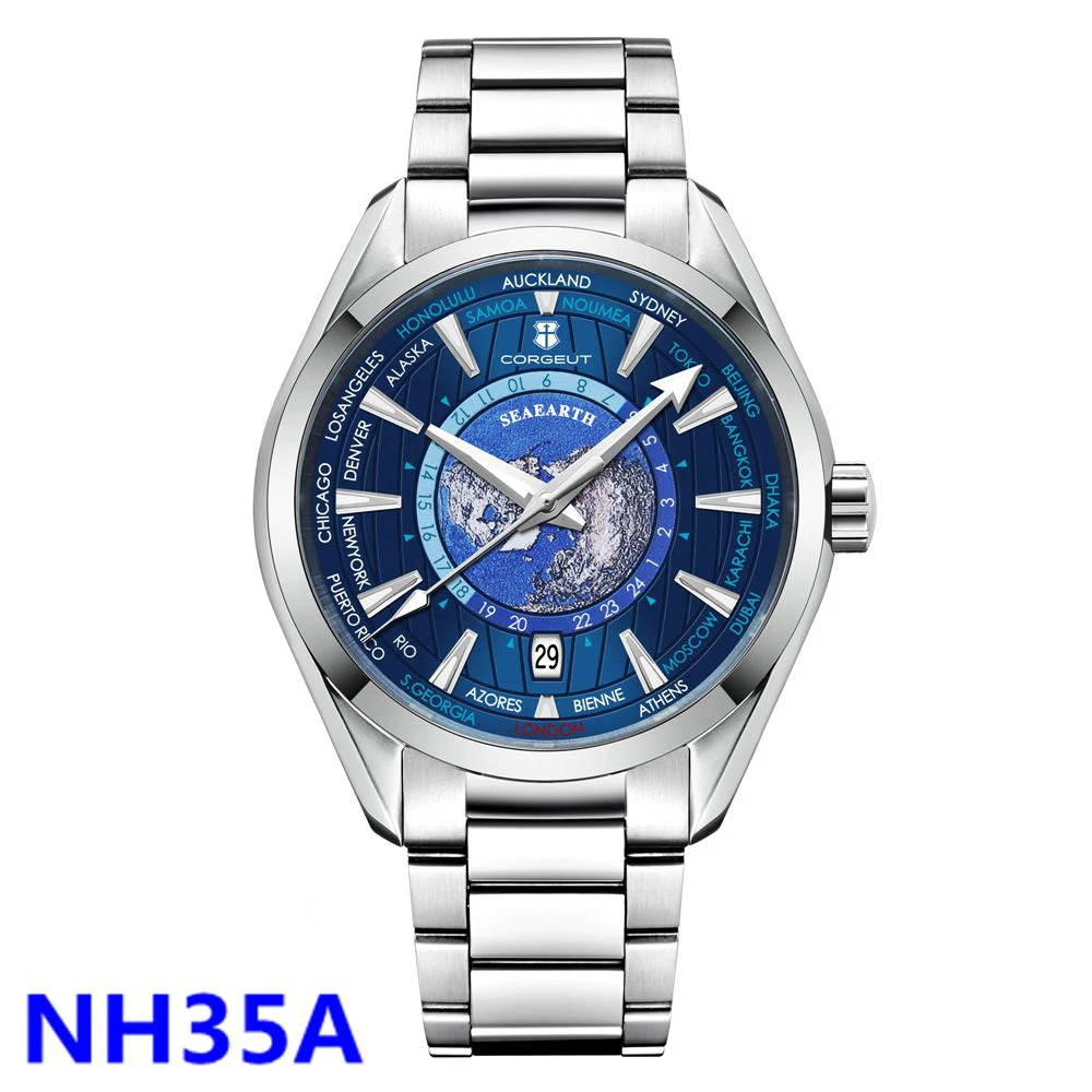 41mm Corgeut Watch For Men Luxury NH35 Automatic Movement Date Dress relogio reloj hombre Sapphire Glass Mechanical Wristwatches