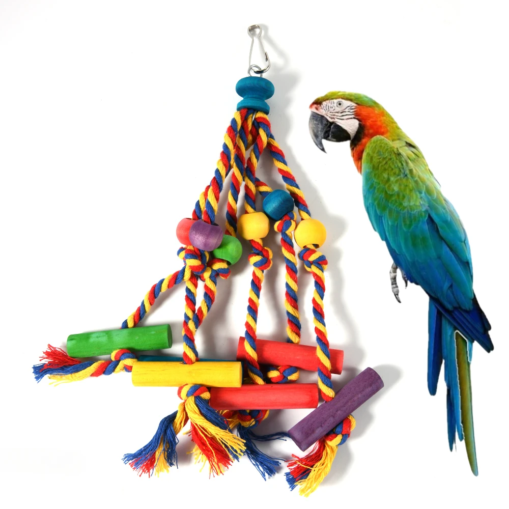 

Colorful Bird Perches Toys Chew Funny Cotton Rope Parrot Toy Bite Resistant Bird Tearing Cockatiels Training Toy Relieve Boredom