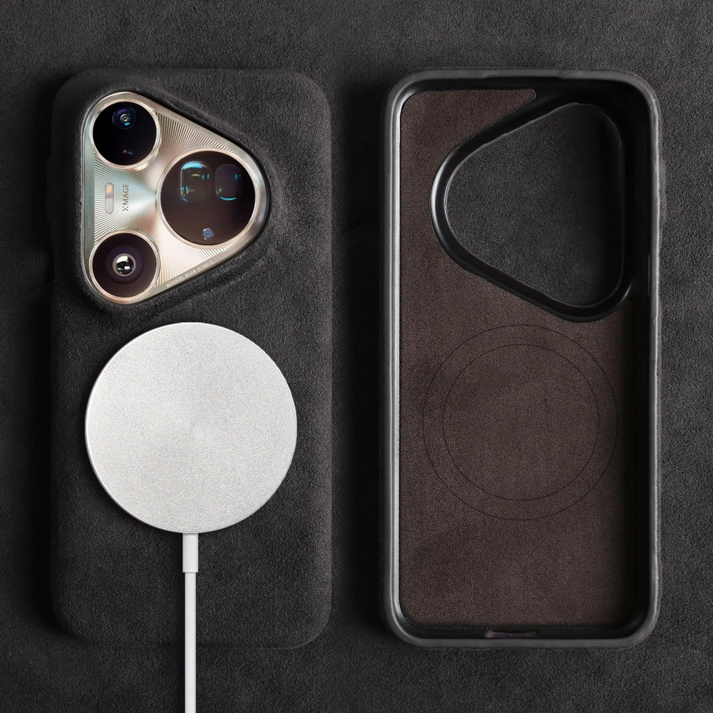 

Luxury For ALCANTARA Magnetic Case For Huawei Pura80Ultra 70Pro Mate80 Full Wrapped Wireless Charging Supercar Suede Phone Cover