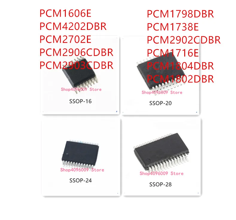 10PCS PCM1606E PCM4202DBR PCM2702E PCM2906CDBR PCM2903CDBR PCM1798DBR PCM1738E PCM2902CDBR PCM1716E PCM1804DBR PCM1802DBR IC