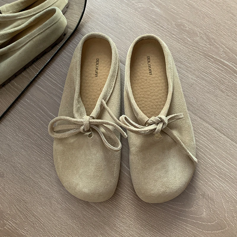 

Flats Women's Slippers Suede Slingback Mules Shoes Fashion Cozy Dress Woman Shoes 2025 Winter New Designer Soft Mujer Zapatos