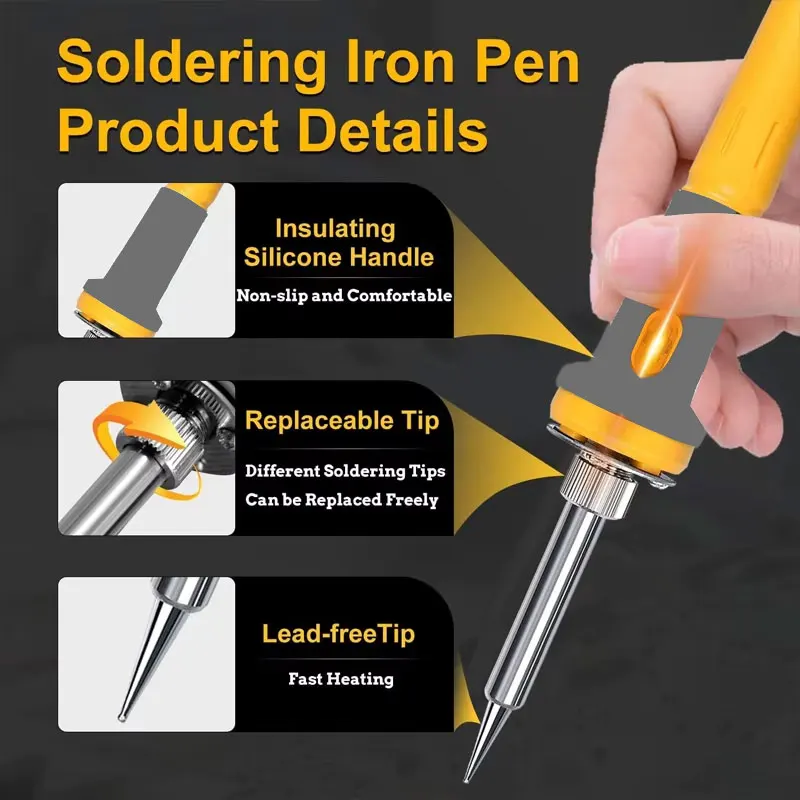 For Dewalt 18V 20V Battery Cordless Electric Soldering Iron Welding Power Tool 300-500℃ Temperature Adjustable Fast Heating