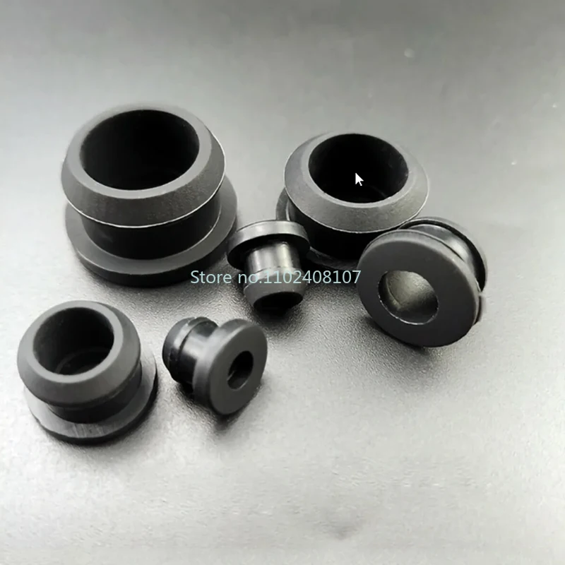 Inverted Through-hole Silicone Rubber Plug Black Snap-on Grommet 4.5mm~50.6mm Cable Wiring Protect Bushings Coil image 5