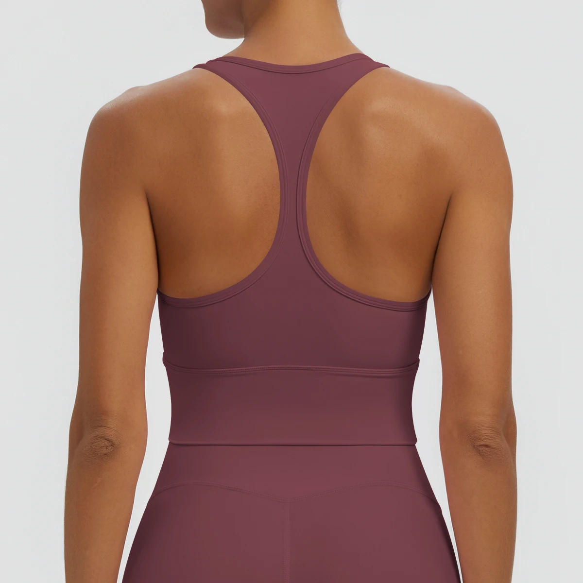 Rooftrellen Woman Solid Color Yoga Vest Gather Beautiful Back I-shaped Vest Yoga Top with Chest Pad Shockproof Workout Top