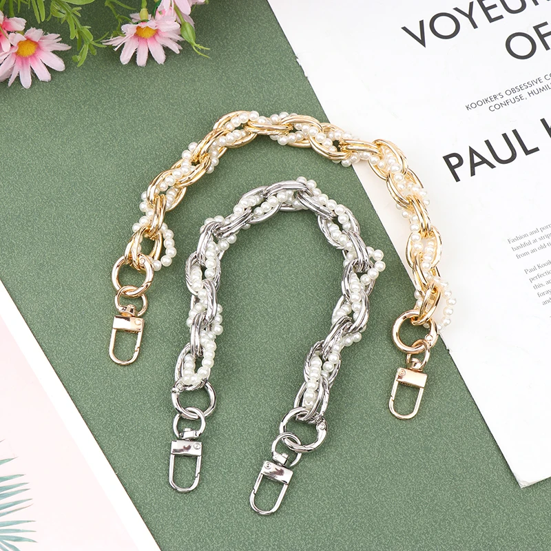 Pearl Bag Chain Strap Extender Bag Hanging Chain Pearl Decorative Chain Girls Bag Accessories Handbag Chain Shoulder Bag Chain