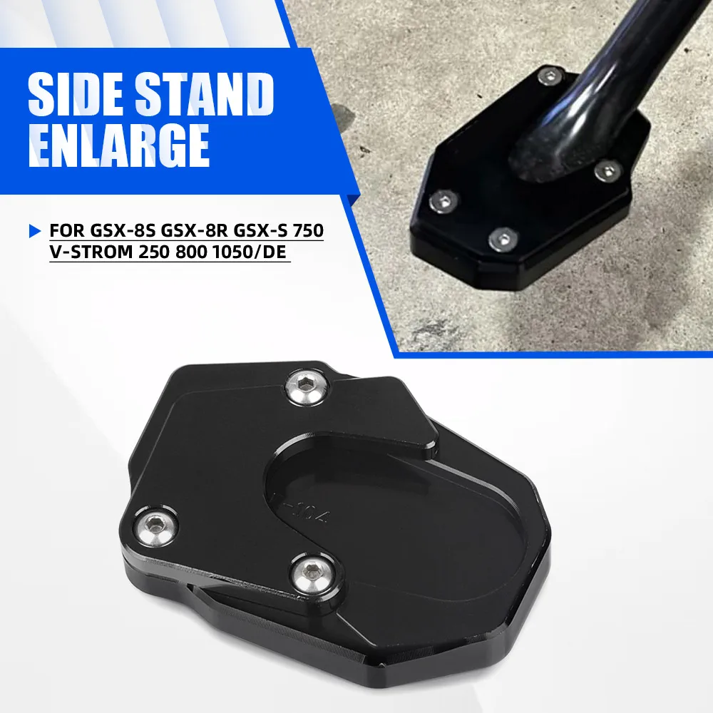 FOR SUZUKI GSX-8S GSX-8R GSX-S 750 V-Strom 250 800 1050/DE Kickstand Foot Side Stand Extension Pad Support Plate GSX8S GSX8R