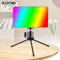 ZOMEI Table Tripod Stand Portable Mini Selfie LED Fill Light RGB Rechargeable Adjustable Brightness For Mobile Phone Computer