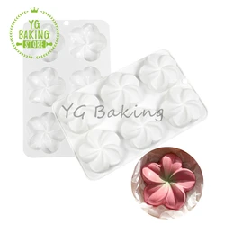 Dorica 6 Hole Plumeria Design Pudding Silicone Mousse Mould 3D Flower Chocolate Mold DIY Dessert Cake Decorating Tools Bakeware