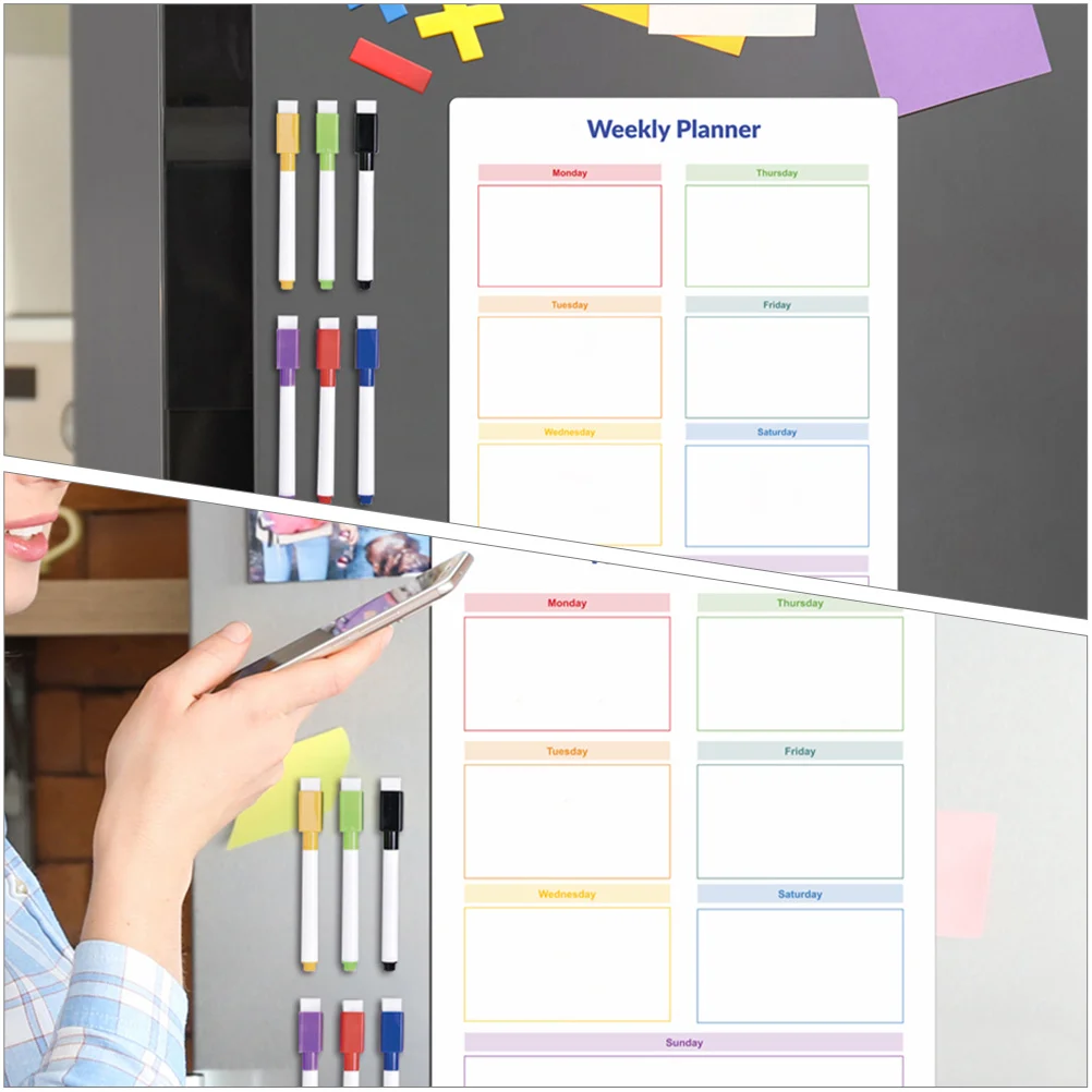 

Schedule Magnetic Message Board Refrigerator Calendar Cloth Dry Erase for Fridge