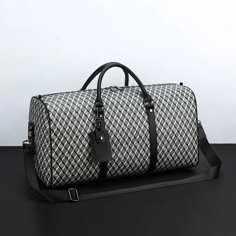 Fashion Plaid Handbags Men Top-Handle Bags Large Capacity Travel Men's Crossbody Bag Business Trip Luggage Totes Fitness Bags