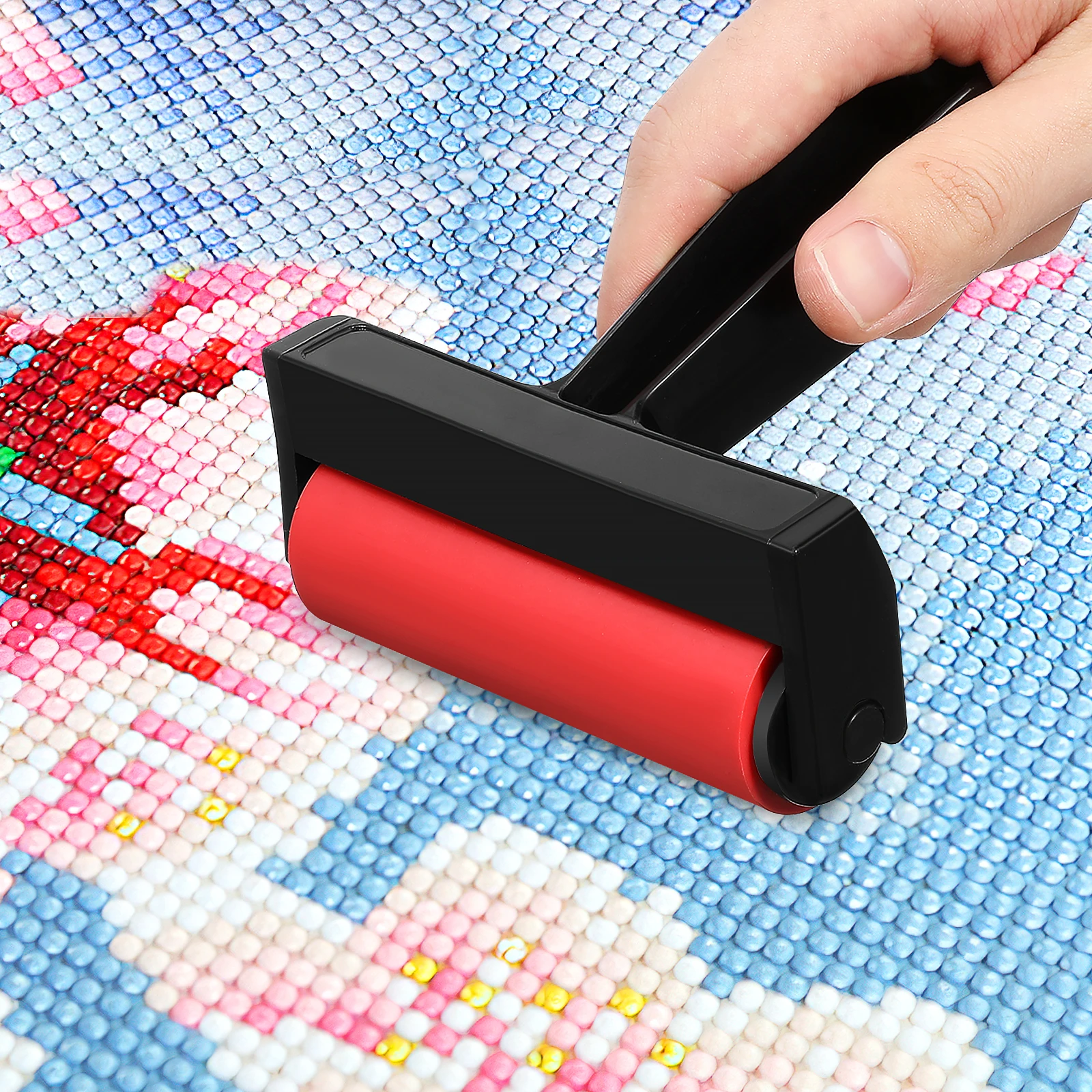 

2pcs Red Roller 10cm Oil Painting Tools Kids Craft Diamond Drawing Printmaking Rollers Stamping Plastic Art Supplies