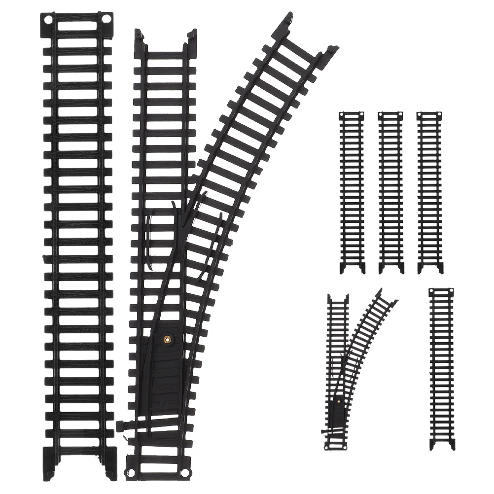 Conjunto de trilhos de trem elétrico, peças de reposição, acessório para crianças, kit ascendente preto, construção ferroviária de meninas, criança