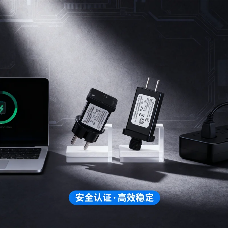 2025 NEW Professional LED Lamp Driver 5VDC 6W, 8 Function SELV Adapter with IP44 Rating, EU/US Plug for Laser Lighting Systems