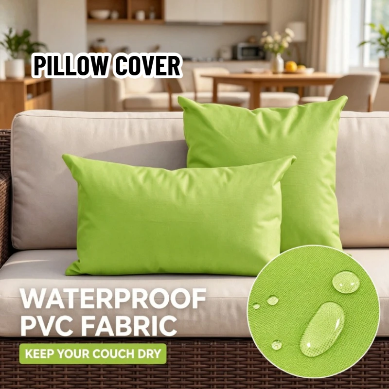 Cheaper Outdoor Waterproof Solid Pillow Covers Simple Rainproof Stain-resistant Throw Pillow Cover for Patio Sofa Cushion Cover
