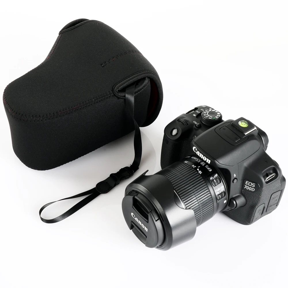 Neoprenu torba na aparat miękkie etui dla Canon EOS 90D 850D 800D 80D 77D 7D 760D 750D 700D 650D 600D 550D 500D 450D 400D 18-55mm obiektyw