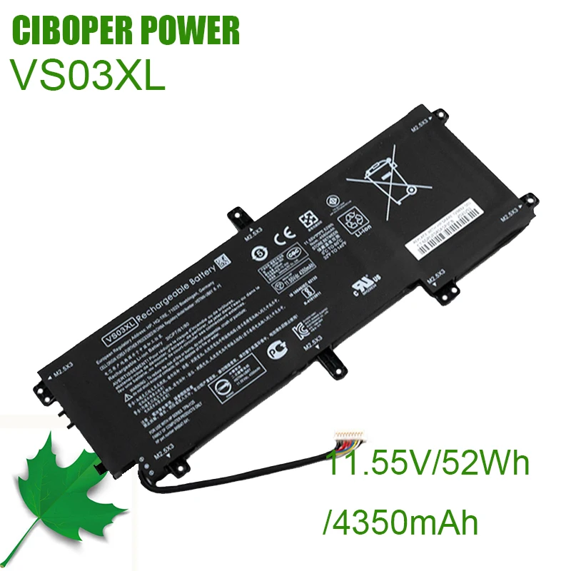 CP Laptop Battery VS03XL 849047-541 HSTNN-UB6Y 849047-541 849313-850 11.55V/52Wh For Envy 15 Series 15-AS 15-AS014WM 15T-AS100