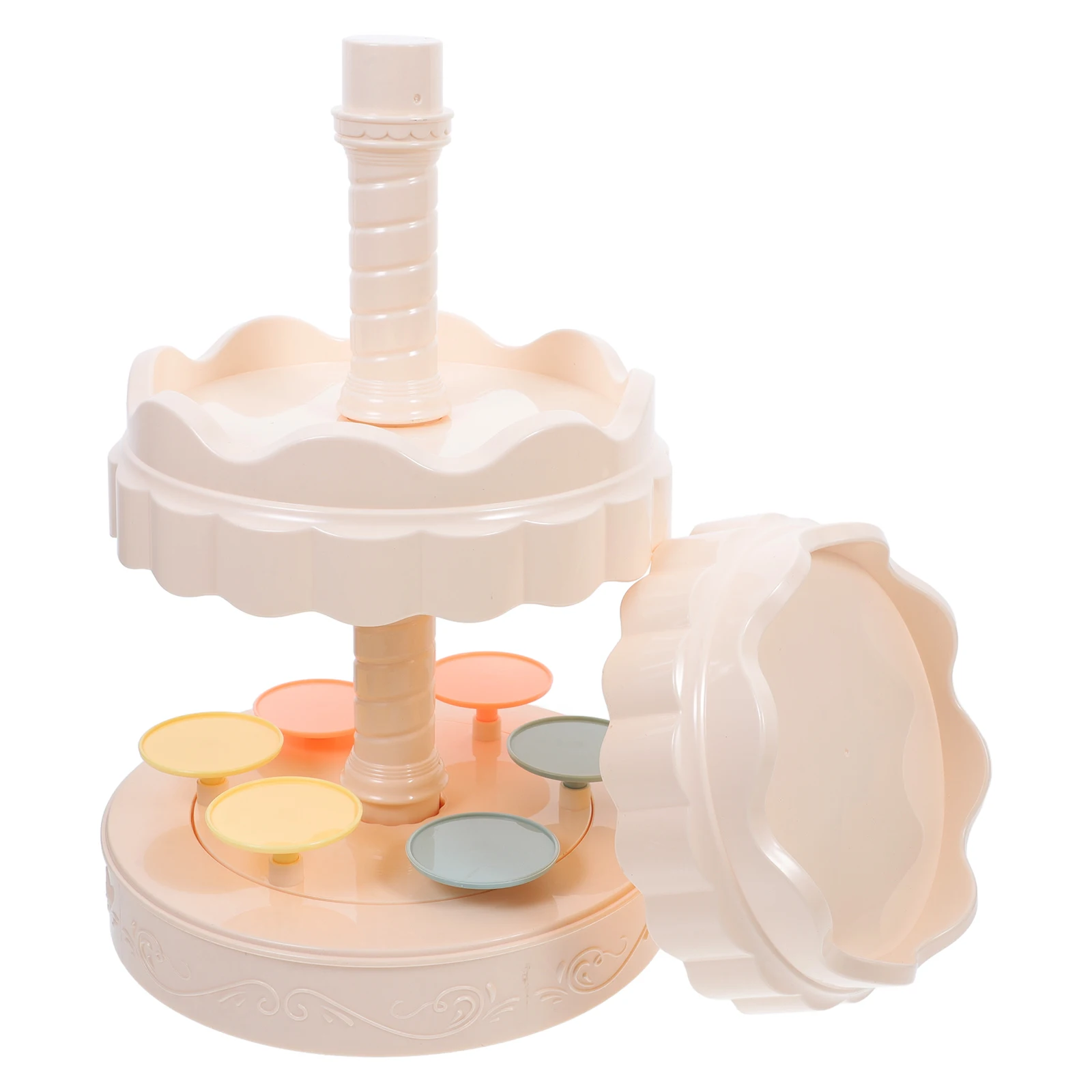 حامل عرض الحلوى الدوار الأوتوماتيكي متعدد الطبقات برج عرض الكيك السوشي للحفلات والأحداث صينية دوارة أوتوماتيكية #1