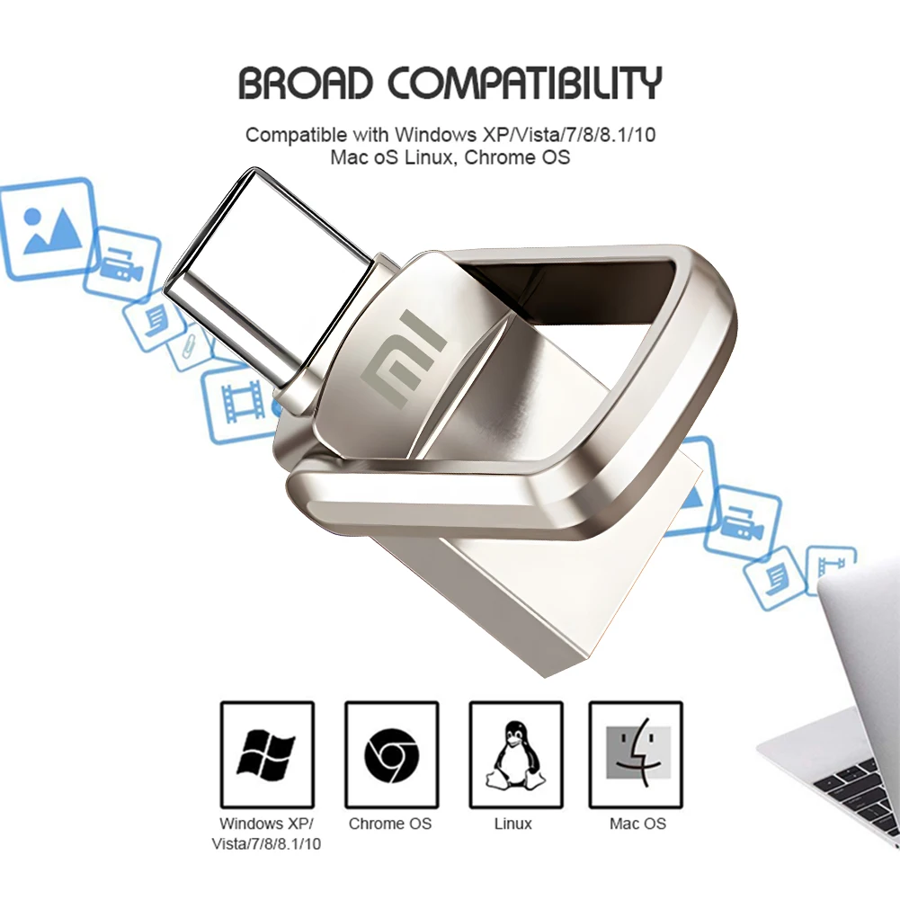 XIAOMI 2 تيرا بايت Usb 3.0 محركات أقراص فلاش عالية السرعة معدنية بندريف 1 تيرا بايت 512 جيجابايت 256 جيجابايت محرك أقراص يو اس بي محمول مقاوم للماء ذاكرة قرص فلاش يو اس بي