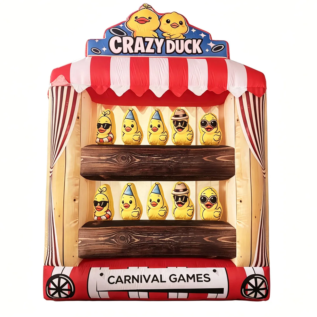 Inflatable Carnival Game Crazy Duck Dart Board and Ring Toss Sport Games for School Playground/Family/Team