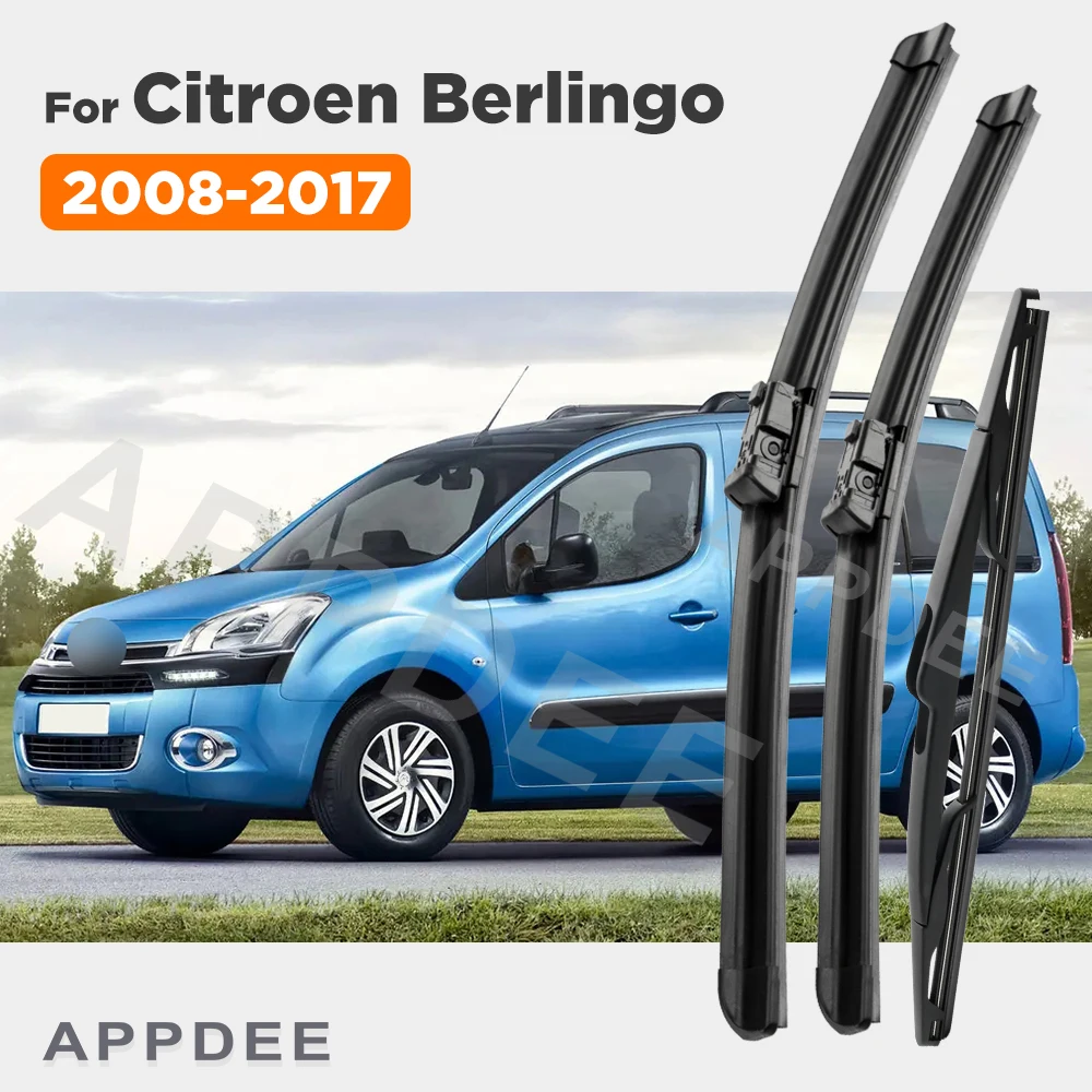 

APPDEE Wiper Front & Rear Wiper Blades Set For Citroen Berlingo B9 2008 - 2017 2016 2015 2014 Windshield Windscreen 26"+16"+14"