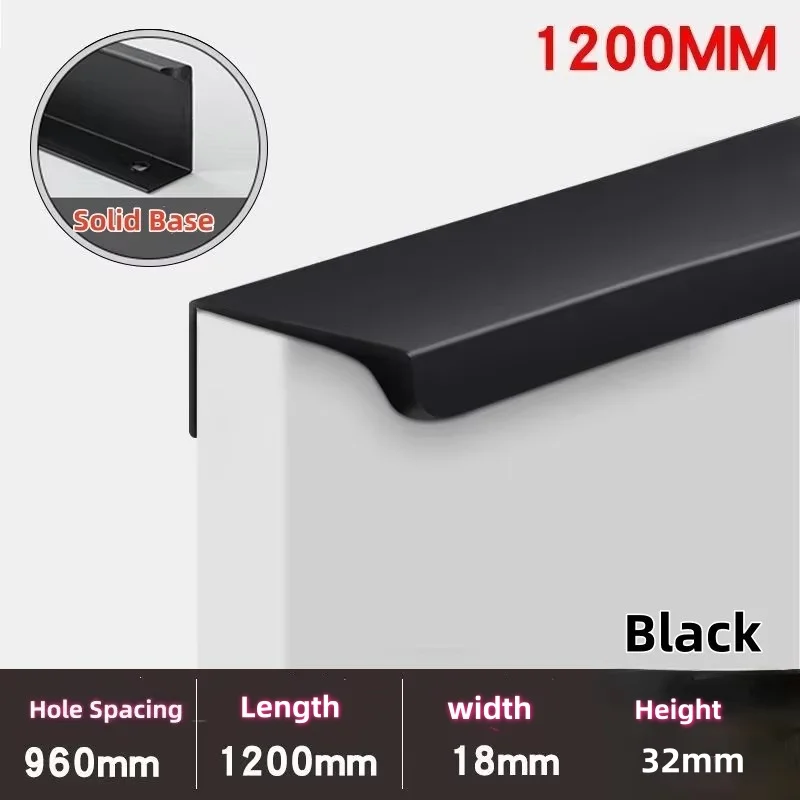 38mm Gold Silver Black Hidden Cabinet Handles Zinc Alloy Kitchen Cupboard Pulls Drawer Knobs Furniture Door Handle Hardware