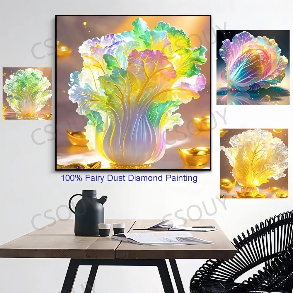 100% Fairy Dust Diy Diamond Painting Cross Stitch Fortune Treasure Square Drill Full Crystal
