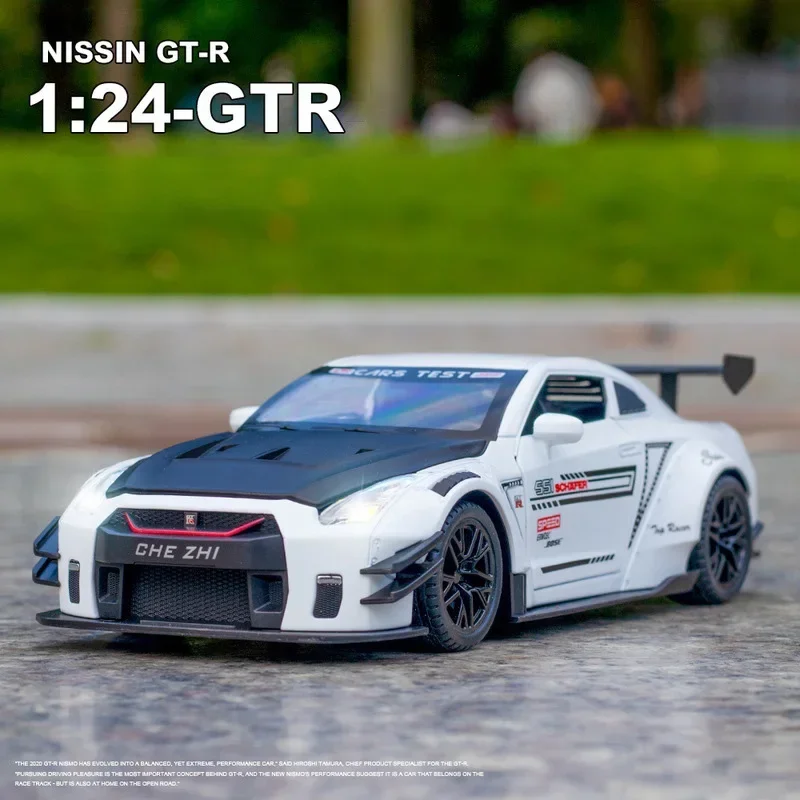 1:24 Nissan GTR R35 Sportwagen Diecasts Speelgoed Voertuigen Metalen Speelgoed Auto Model Simulatie Pull Back Collection Kinderen Speelgoed