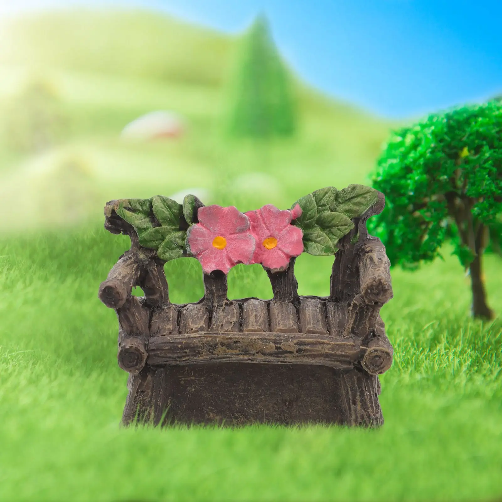 Mini piccola sedia Accessori da giardino in miniatura Realistico decorativo in resina artigianale Piccoli mobili Fata Sedie da tavolo Mini sedie per