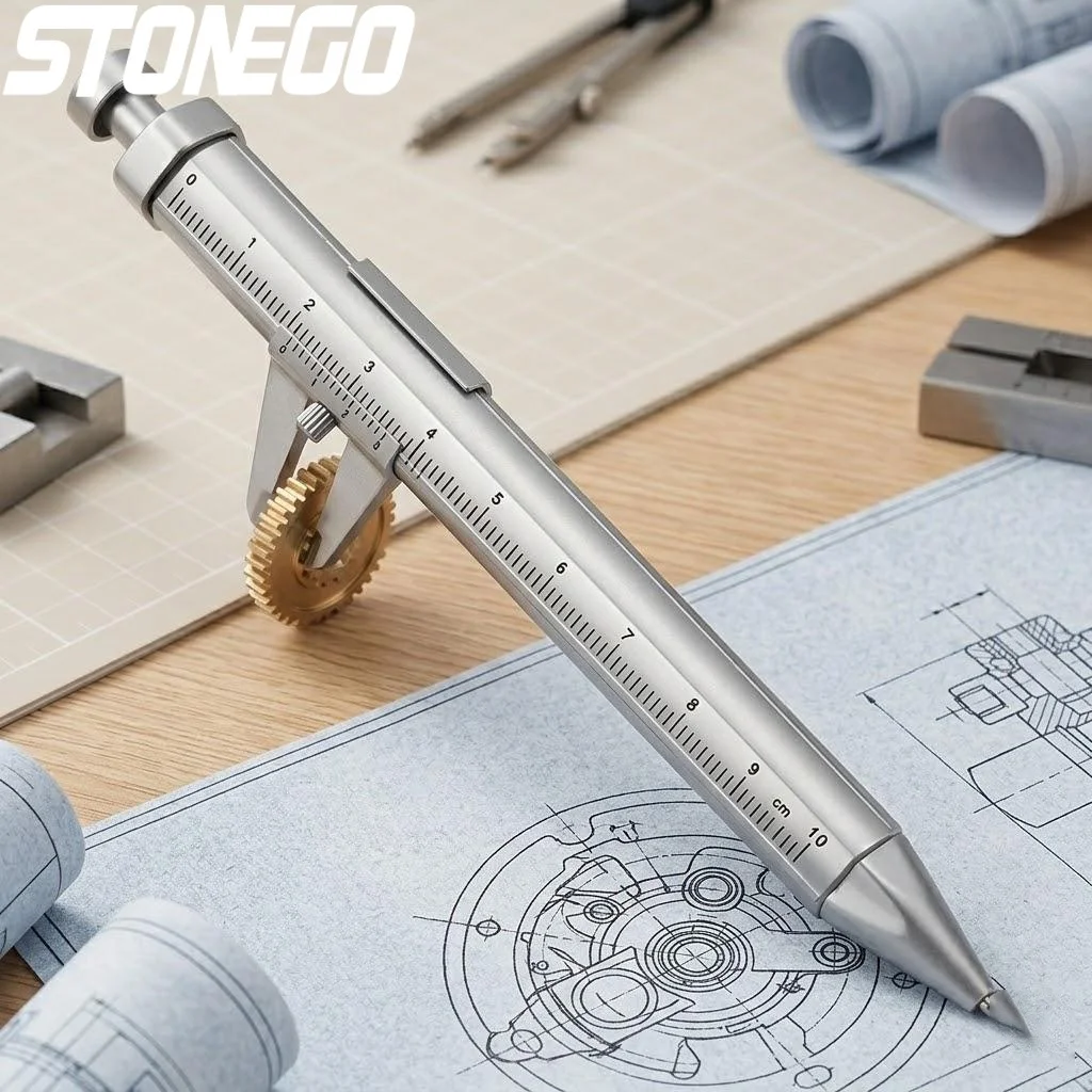 Multifunction Ballpoint Pen Creative Vernier Caliper Roller Measuring Tool Student School Supplies