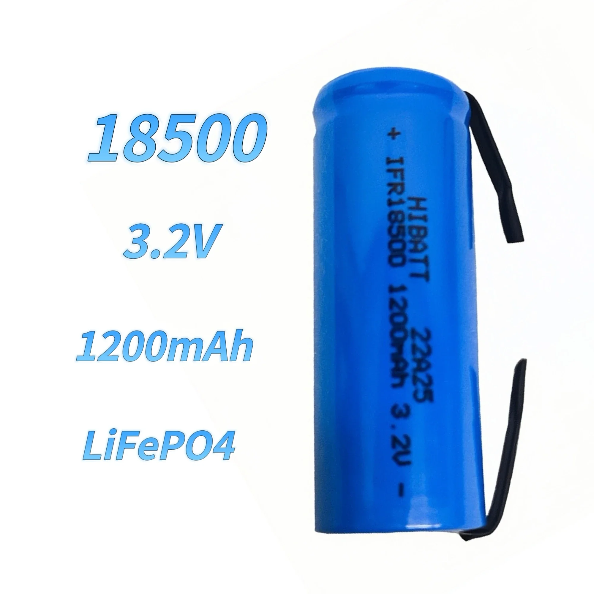 18500 LiFePO4 battery 3.2V 1200mAh with solder tabs for Flashlight Speaker Electric toothbrush Radio Shaver Vape Beard trimmer