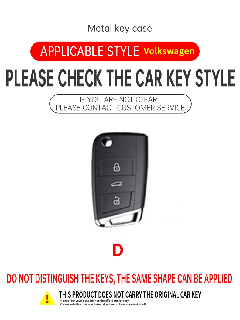 Zinc Alloy Carbon Fiber Car Key Case Cover For VW Volkswagen Golf 7 MK7 Tiguan MK2 Seat Ateca Leon FR Ibiza Skoda Octavia Kodiaq