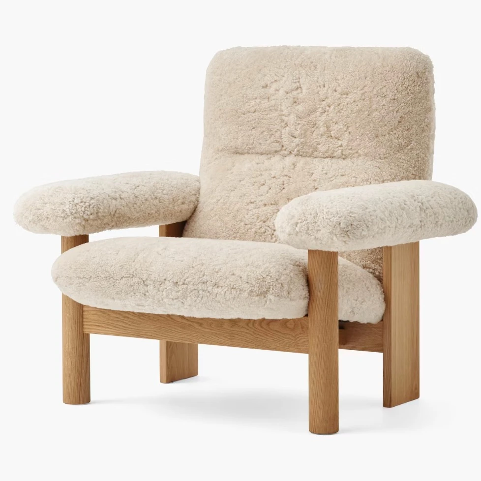 

Modern Solid Wood Lounge Chair Brasilia Lounge Chair Living Room Leisure Chairs