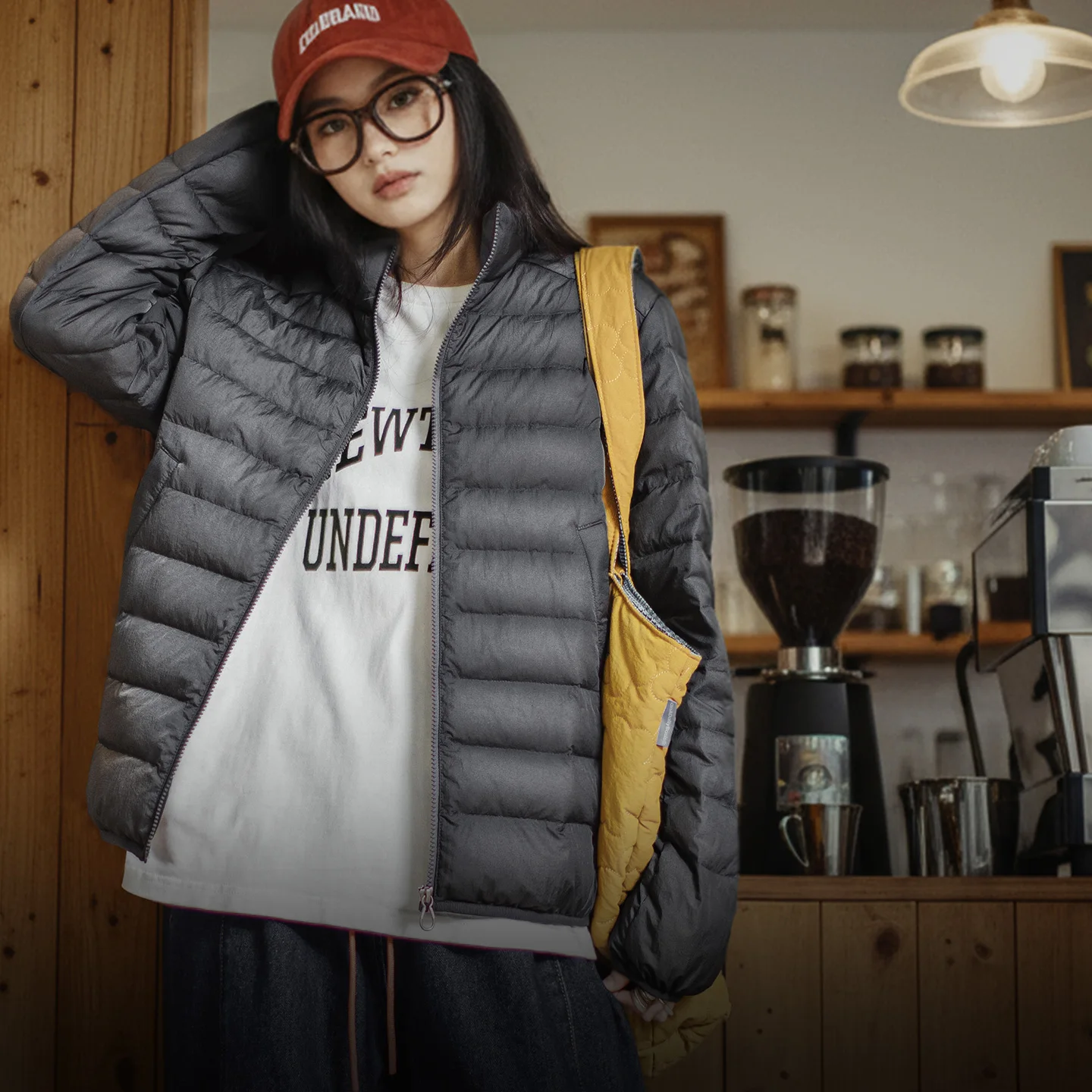 Maden jaqueta feminina 90% pato branco para baixo leve puffer gola quente camada interna casaco térmico casual para o inverno