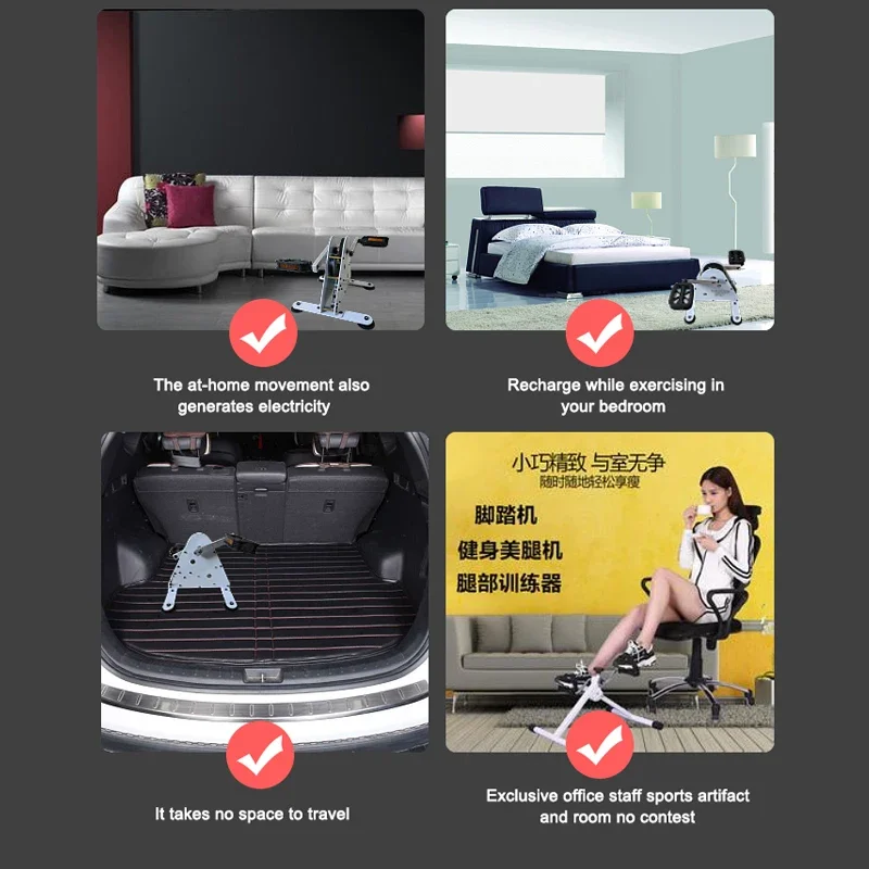 50W/100W 휴대용 페달 핸드 발전기 피트니스 재활 훈련 장비 스피닝 자전거 DC 출력 1-35V USB 고속 충전