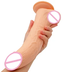 26CM*5.5CM Oversized Dildos Realistic Soft Skin Feeling Huge Penis Erotic Thick Phallus Big Dick Sex Toys for Women Masturbation