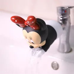 Extensor de grifo de agua con figura de Mickey, herramienta de extensión de grifo de silicona, ahorro de agua, ayuda a los niños a lavarse las manos