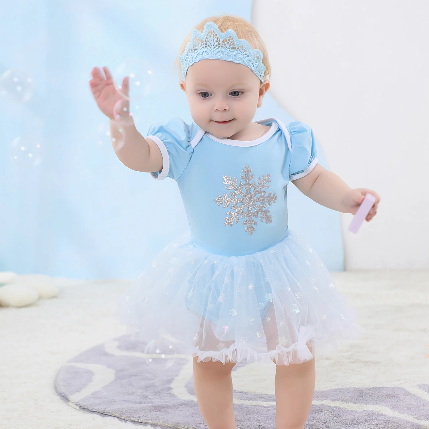 Umorden Cutie Baby Girls Princess Tutu Dress Romper Bodysuit With Headband 2pcs Set Elsa Anna Snow White Mermaid Bell Costumes