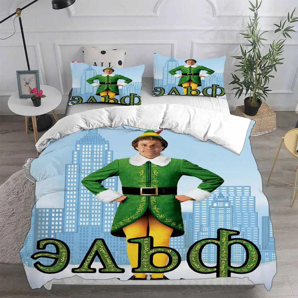 Christmas Elf (2003) Bedding Sets Bed Cover Comforter Duvet Cover Pillow Case 2-3 Pieces Sets Kids Adult Bedroom Decor