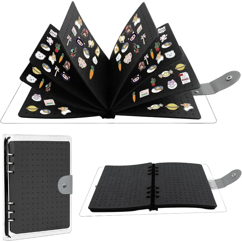 

Felt Pin DIY Brooch Display Storage Book Badge Charms Organizer Booklet Metal Badge Chest Souvenir Album Pin Badges Collection