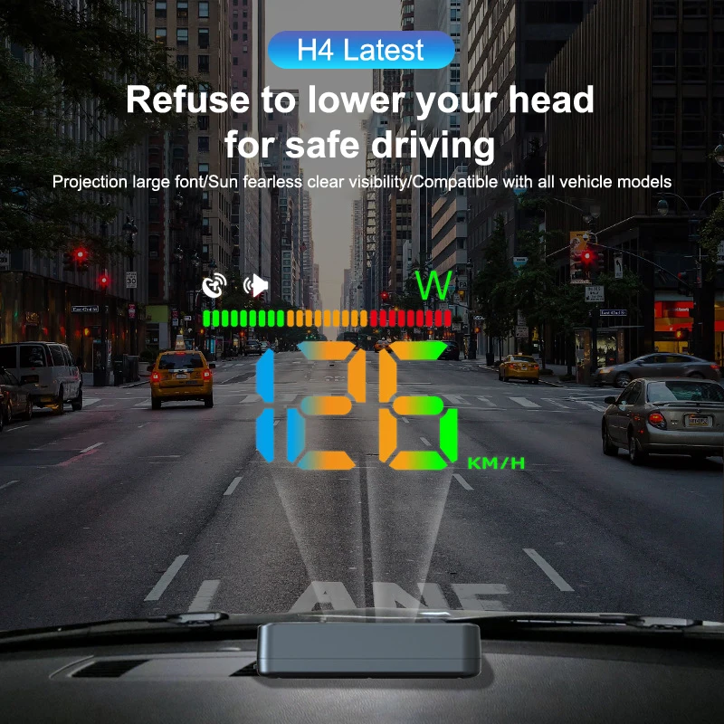 LED Car Speedometer HUD Vehicles Windshield Speed Meters Head-Up Display Projector GPS Position Compass Overspeed Alarm Truck