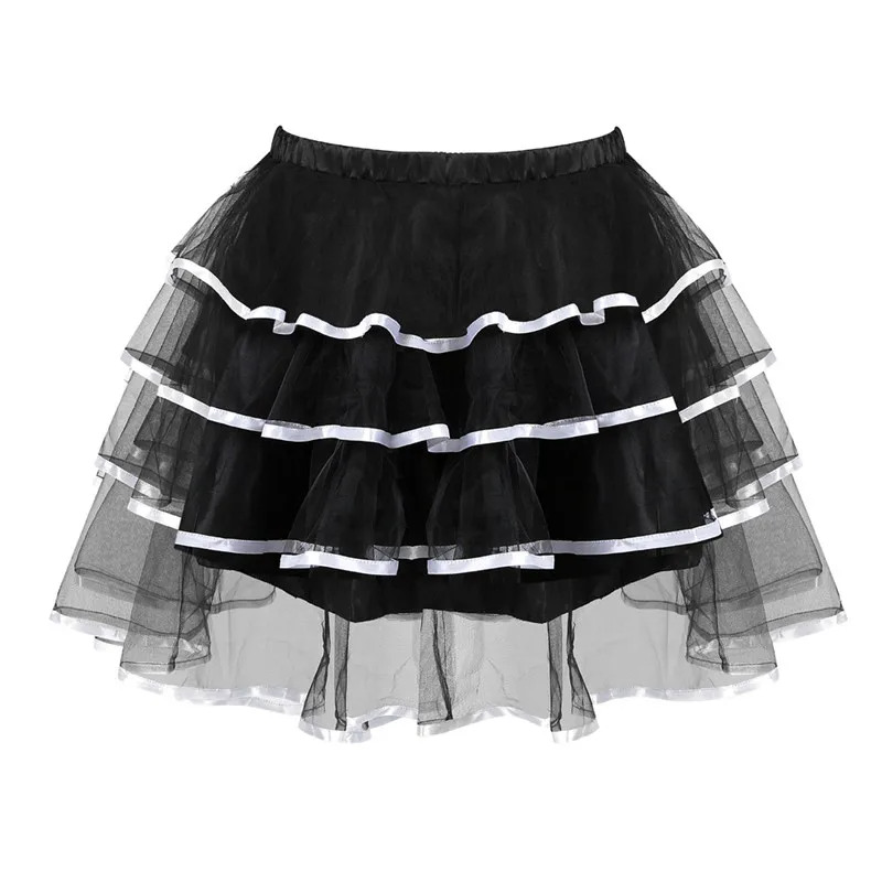 

Adult Women Sexy Corset Tulle Skirt Pleated Dance Skirts Tutu Lolita Petticoat Pleated Puffy Party Skirts