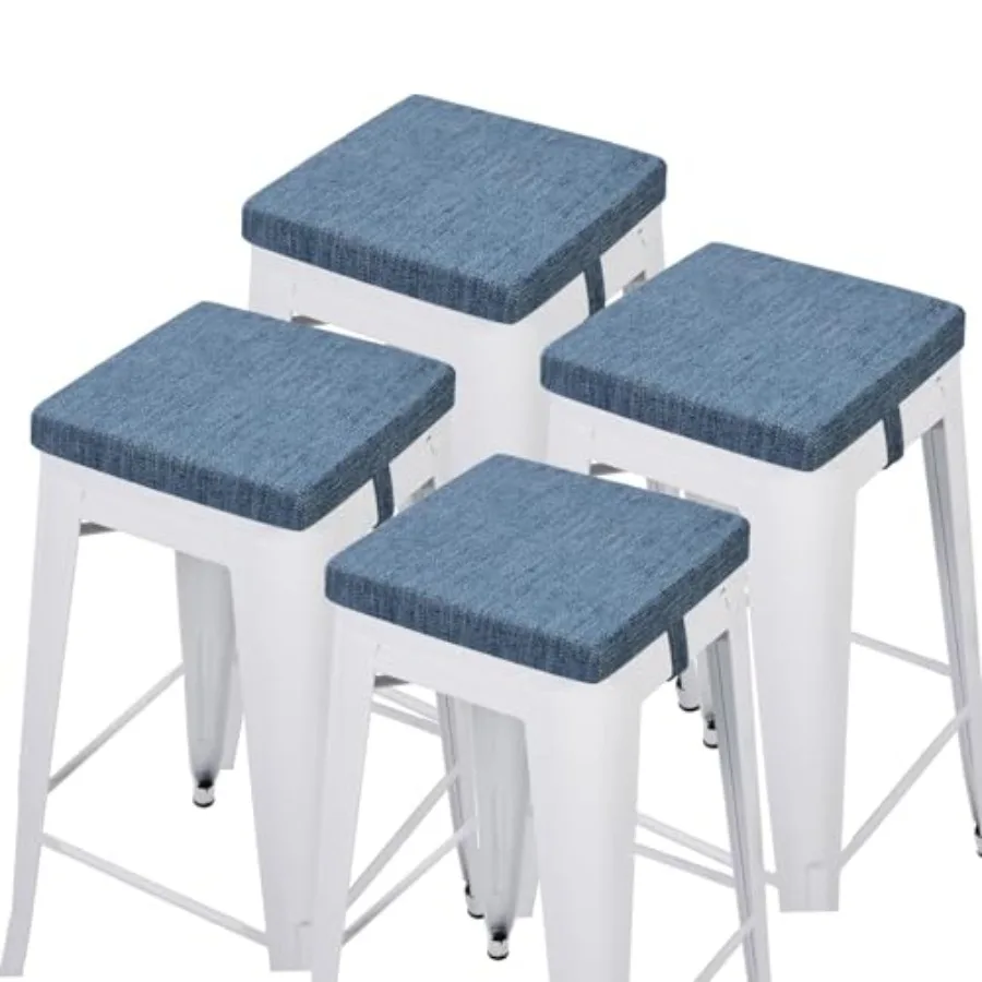 

1 ch Memory Foam Non Slip Stool Cushion Square Set, Dual-Layer Design Bar Stool Cushions with Ties Square Chair Pad for Stackab