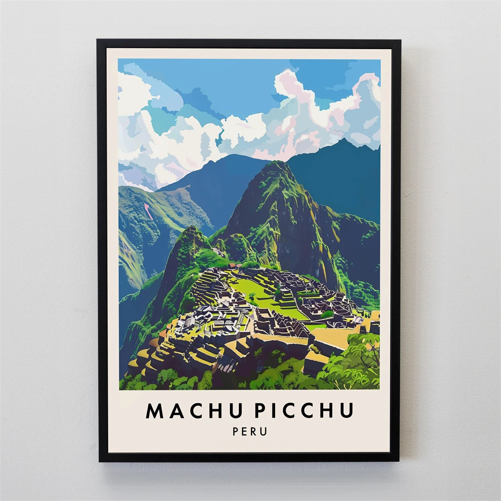 Arte de pared de viaje a España, póster de Torrevieja, decoración del hogar, impresión de viaje a Málaga, impresión de viaje a Perú, Machu Picchu, Sudamérica