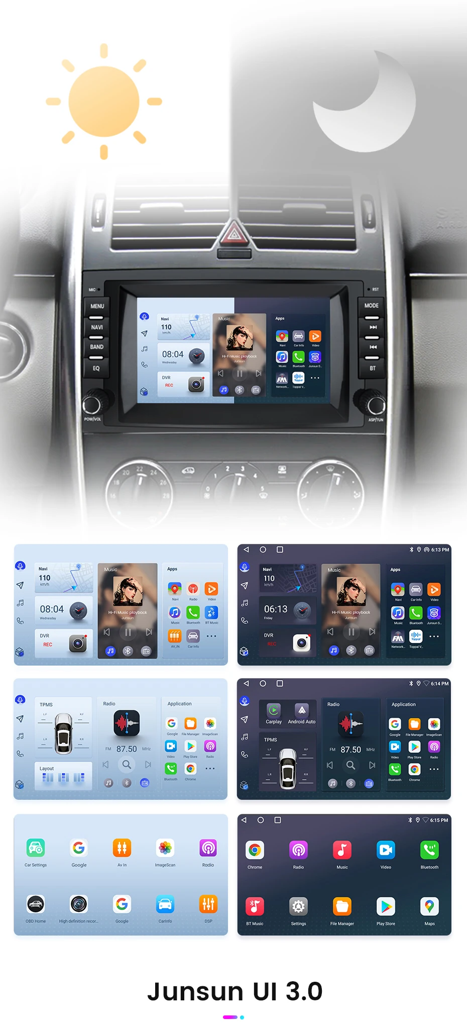 Junsun android auto radio für mercedes benz b200 klasse sprinter w906 viano vito w639 carplay auto multimedia gps 2din autoradio – Detail 9