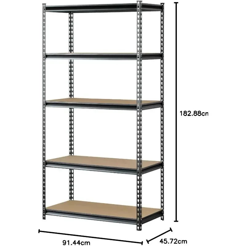 Silver Vein Steel Storage Rack, 5 Adjustable Shelves, 4000 lb. Capacity, 72