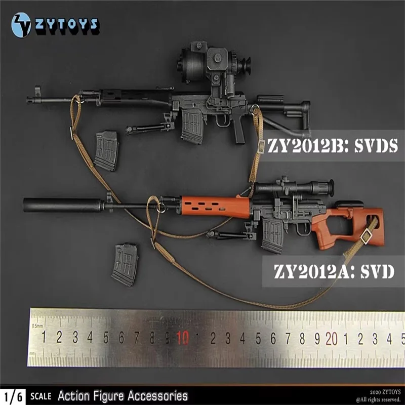 

ZYTOYS ZY2012 1/6 Soldier Accessories SVD SVDS Sniper Rifle Plastics Model Toy High Quality Fit 12'' Action Figure Body In Stock