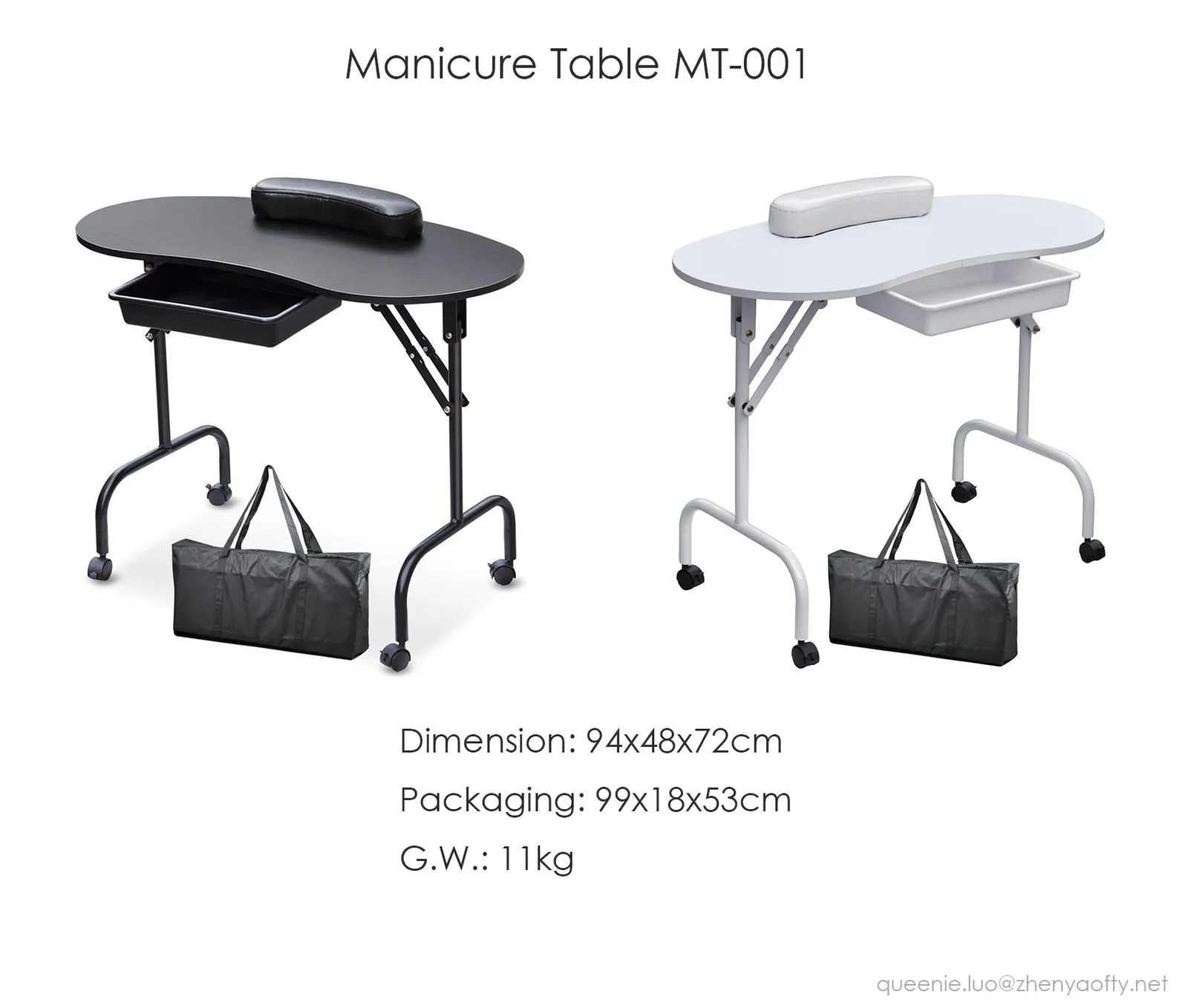 

Manicure Table Nail Portable Folding Beautician Desk Workstation with Bag