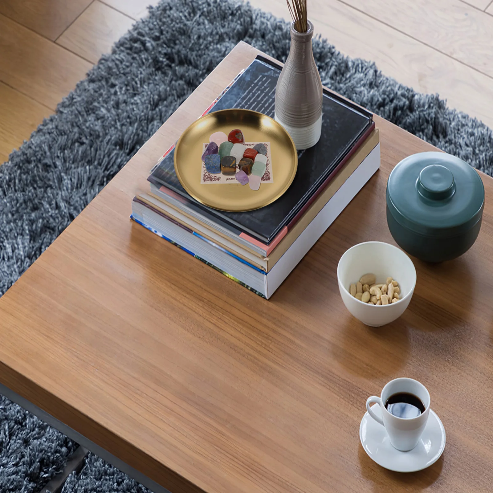 

Stainless Steel Jewelry Tray Round Metal Dish Small Decorative Trinket Holder Ring Candy Snack Plate Serving Tidy Organizer Home