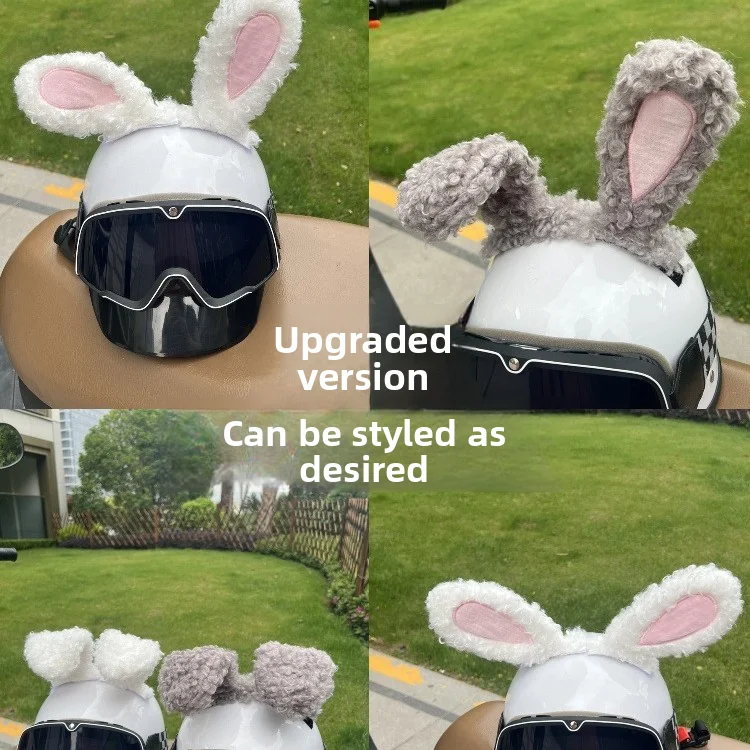 Helmet Decoration Cute Rabbit Ear Cartoon Fun Sweet Accessories Electric Scooter Ski Helmet Universal