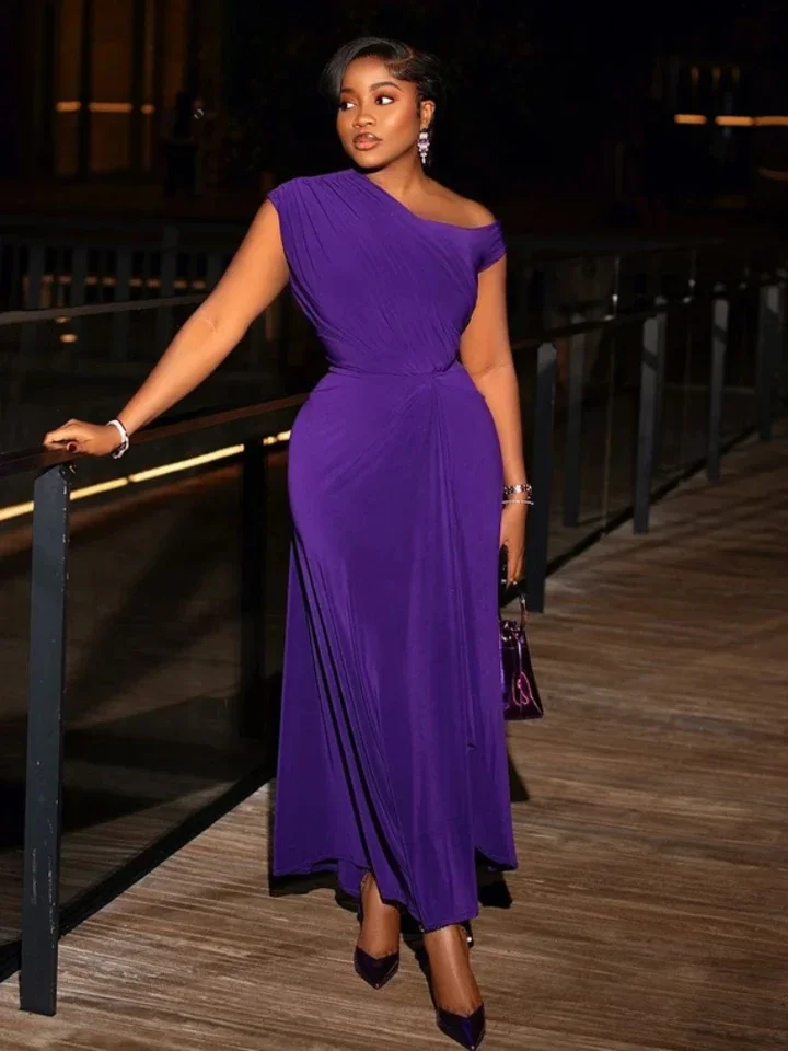 

Fashion Women Ruched Sleeveless High Side Split Maxi Dress Holiday Birthday Sexy Night Club Party Street Long Dresses